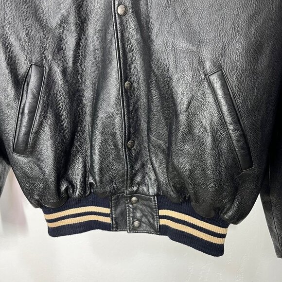 Roots Canada Vintage Mens leather Bomber varsity jacket Size XXL Beachcomber - Picture 6 of 8